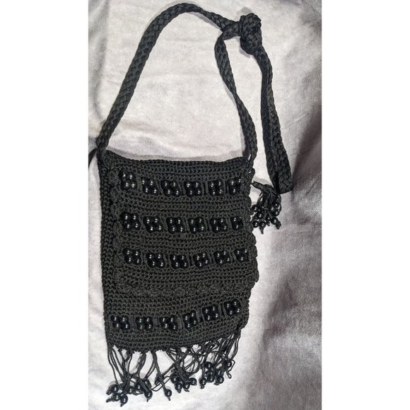 Chateau Boho Crochet And Beaded Crossbody Bag With Fringe - Picture 7 of 12